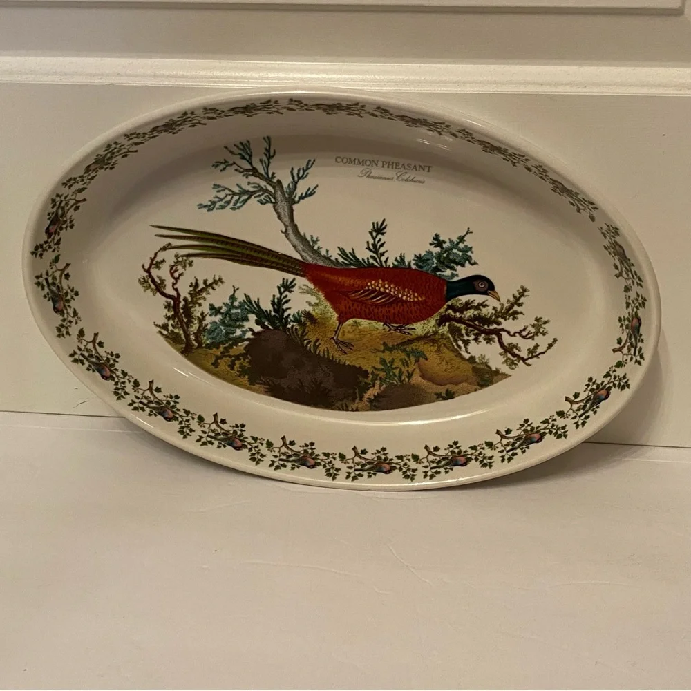 PORTMEIRION CASSEROLE SERVEWARE BAKE DINING COMMON PHEASANT WHITE BROWN GREEN